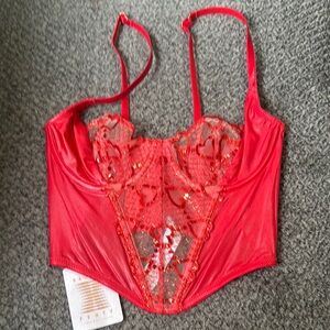 Savage X Fenty Red Lace Bra with Underwire Support